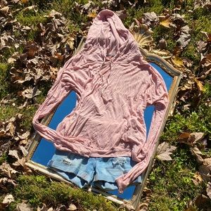 BRANDY MELVILLE pastel pink drawstring hoodie